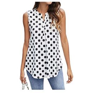 41 HOWTHORN Tank Tops V Neck Sleeveless Loose Casual Tops Blouse